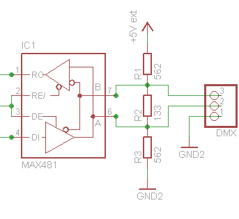 The schema of a DMX Driver chip